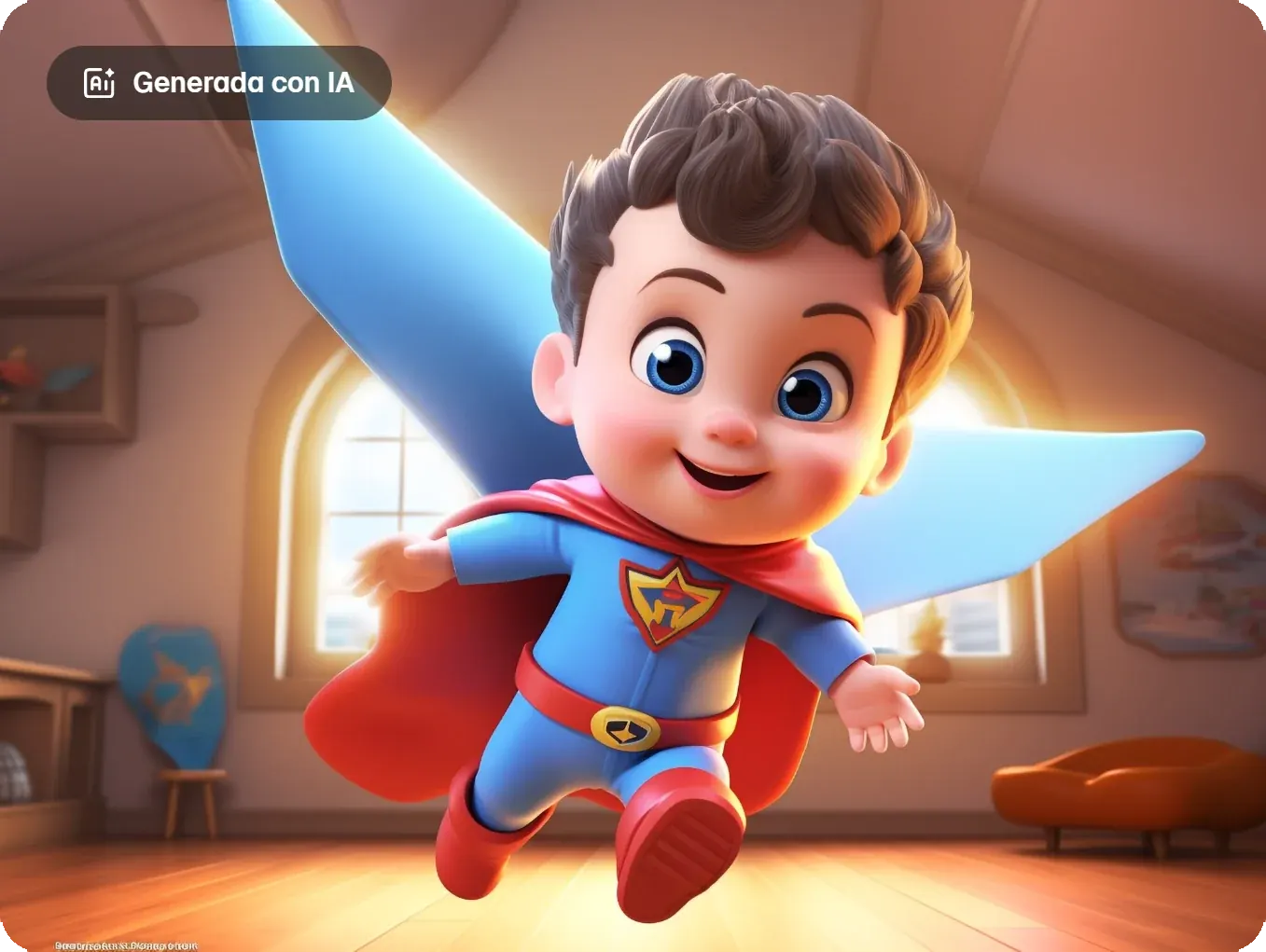 Ejemplo de mural infantil: superhéroe